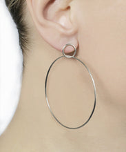 Load image into Gallery viewer, Silver Double Hoop Earrings
