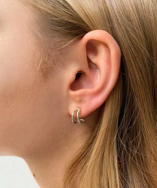 Silver split earrings